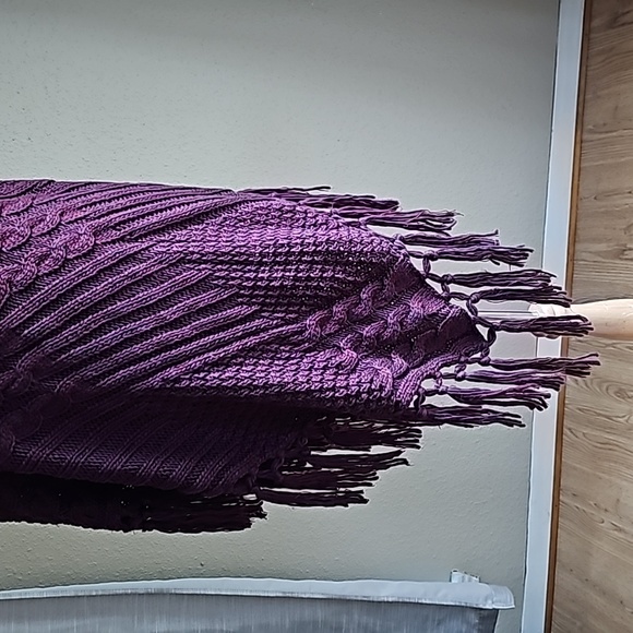 Torrid Poncho Shawl Pullover Burgundy Red One Size - Picture 4 of 11